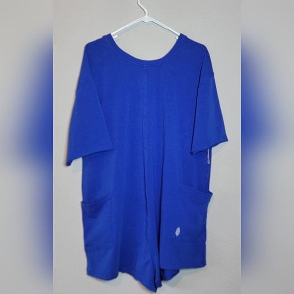 💙 Free People Hotshot One-Piece Romper – Bright Cobalt Blue Size Large NWT - Picture 3 of 6